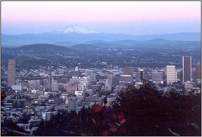 Mount Hood from Pittock Mansion in Portland