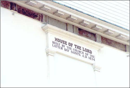 Sign on the Kirtland Temple
